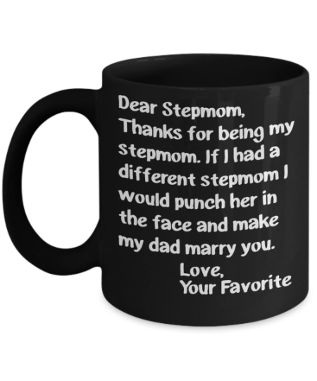 Stepmom Mug Birthday Gift from Stepdaughter Gifts for Women I Smile Because Youre My Step Mom Tea Cup Step-Mom Christmas Mothers Day Gifts for Her