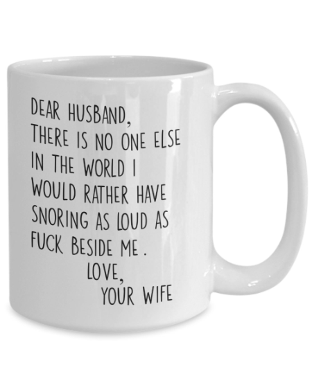 Personalized Snoring Mug - Funny Anniversary, Valentines Day Gift for ...
