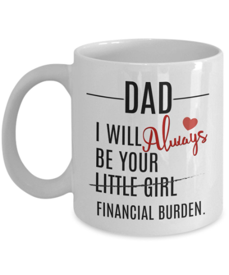 11oz Ceramic Coffee Novelty Mug/Cup SkyLine902 Dad I Will Always Be Your Little Girl Financial Burden Mug Coffee Mug Little Girl Funny Gift For Dad From Daughter Christmas