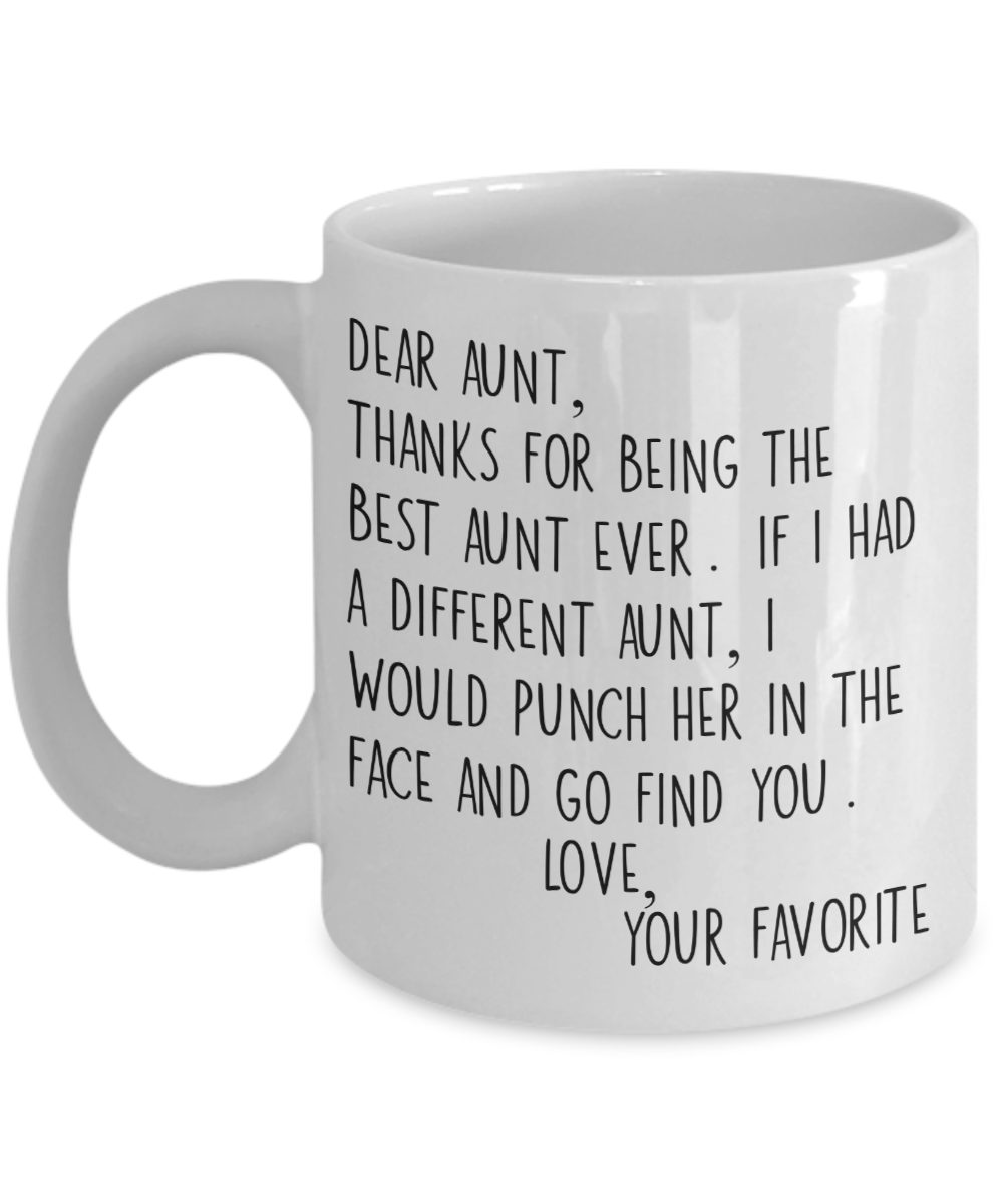 Personalized Aunt Mug Thank You for Being Mine Punch in