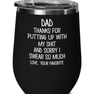 Stemless Wine Tumbler Coffee Travel Mug Proud Father Of A Few Kids Funny Dad 