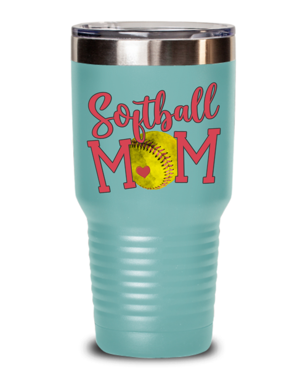 40 oz. Softball Mom Tumbler w/Handle – Stay Sassy Designs