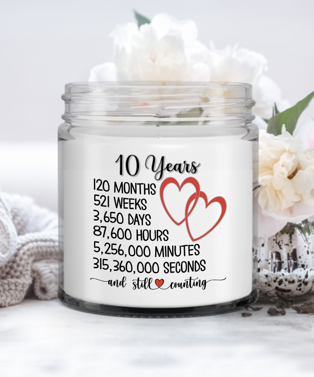 10 Years Candle | 10th Year Anniversary Gift For Husband and Wife